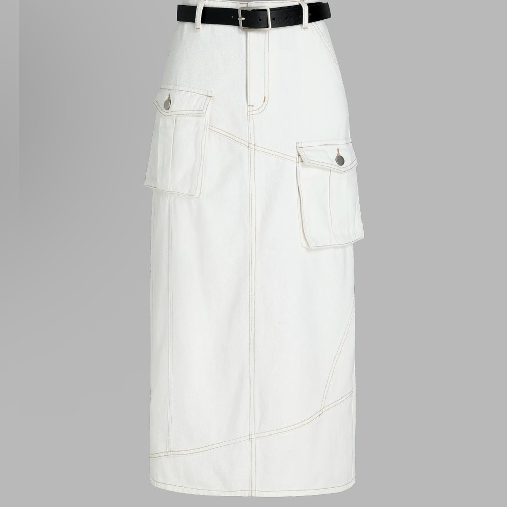 WhitI denim skirt